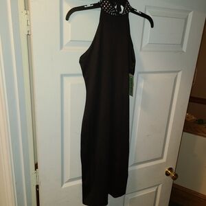 Derek Heart Black Studded Halter High-Low Dress Size S